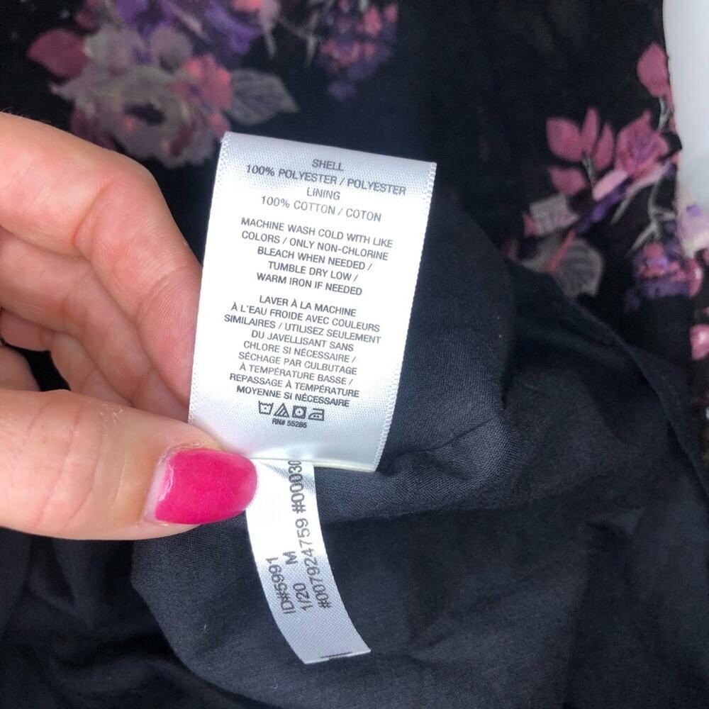 Express Black Floral Clip Dot Tiered Midi Dress - Picture 11 of 12